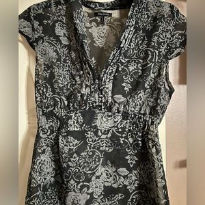Black and white peplum blouse